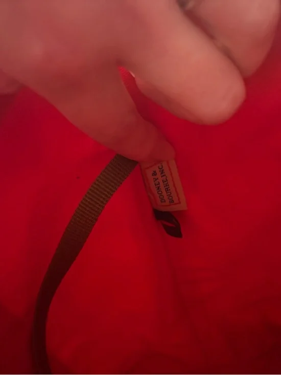 Dooney & Bourke Chevron Tote with Tan Leather Trim - Picture 12 of 15